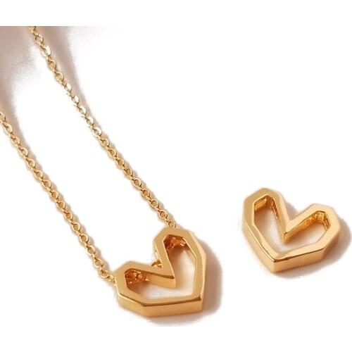 4PCS 14k Gold Plated Love Necklace Pendant Making Parts Copper Accessories DIY Earrings for Jewelry Findings Components Made