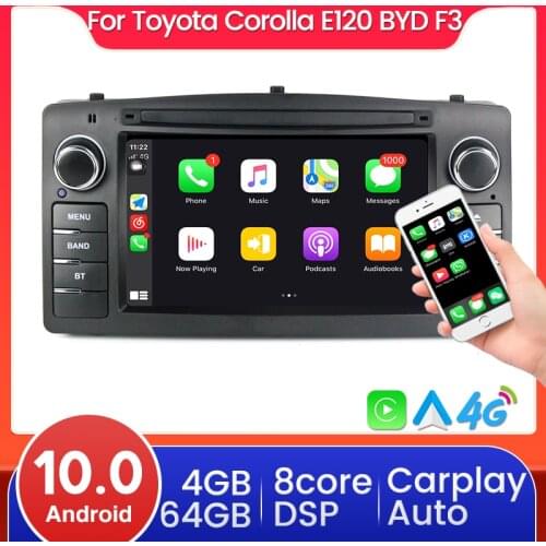 Car DVD Player DSP RDS Car GPS Multimedia Radio For Toyota Corolla E120 BYD F3 Auto Carplay 4G LTEI WIFI BT Android 10.0 no dvd