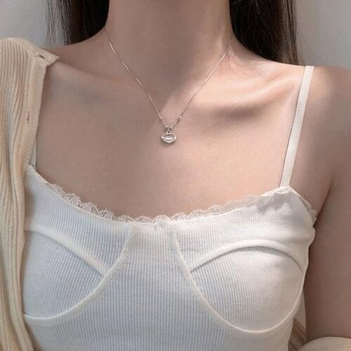 High-end Clavicle Chain Fashion Necklace Personality Ruyi Peace Lock Pendant Lucky Clouds Lock Necklace Small Design