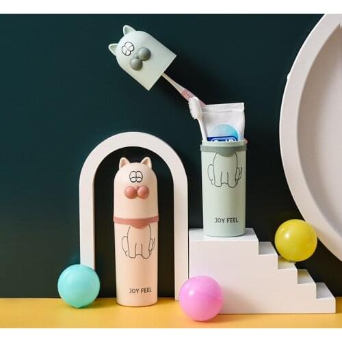 Toothbrush Case Travel Portable Cat Portable Toilet Travel Simple Bathroom Accessory Holder Storage Case Box Organizer Mouthwash