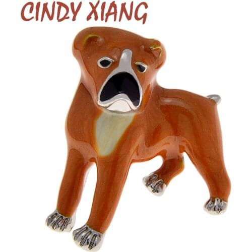 CINDY XIANG New Unique Cute Dog Brooches for Women and Kids Enamel Small Animal Brooch Pins Coat Accessories Bijouterie Gift