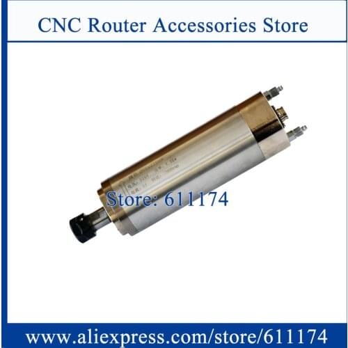 Lower speed 6000-12000RPM metal milling spindle motor 1.5kw ER20 water cooled spindle motor AC220V with 4pcs Bearing