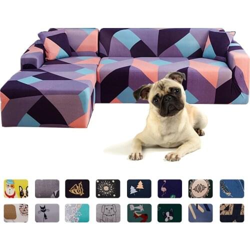 Elastic Sofa Cover for Living Room Spandex Armchair Cover Magic Printed Flower Couch Cover 1/2/3/4 Seater 4 Size L need 2 sets