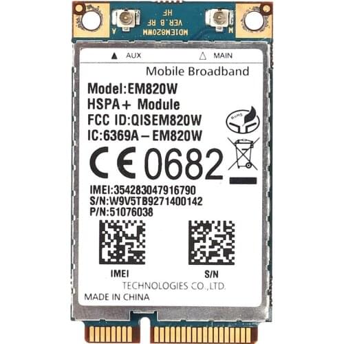 EM820W WiFi Card Mini Pcie 3G EDGE GPRS HSPA WCDMA Wireless Module UMTS/HSDPA/HSUPA/PA+ HSPA+ GPS