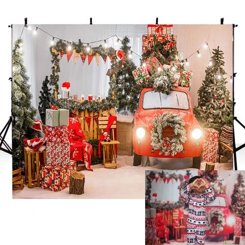 Photography Background Photocall Christmas Tree Red Car Party Decoration Backdrop For Photo Studio Christmas Tree Back Drop