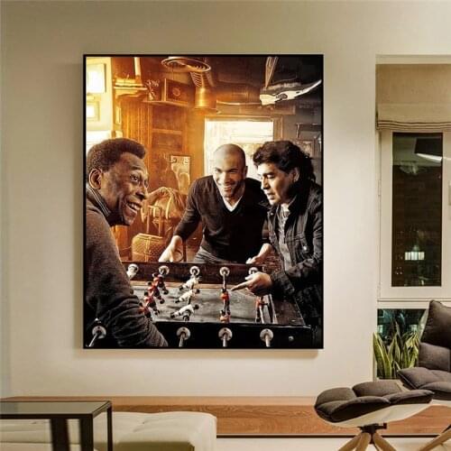 Football Star Hand of God Classic Posters and Prints Canvas Wall Art Portrait Painting Playing Football Games Picture for Room