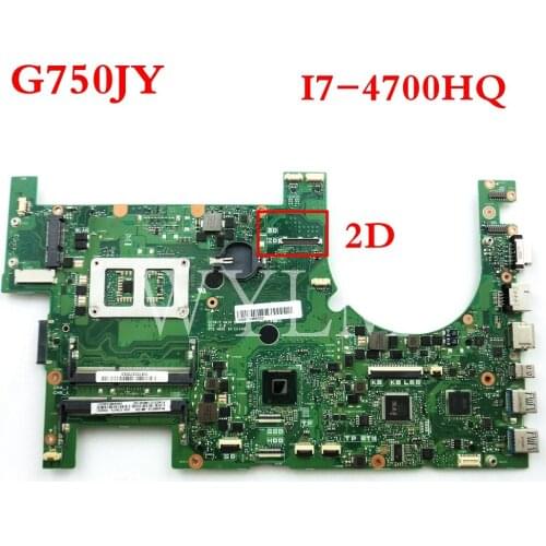 G750JY With i7-4700HQ CPU 2D mainboard for ASUS G750J G750JY G750JZ laptop motherboard MAIN BOARD 60NB00J0-MB1200 free shipping
