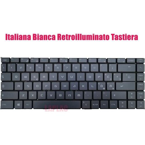 Italiana Bianca Retroilluminato Tastiera per MSI Modern 14 A10M/A10RB(MS-14B3)