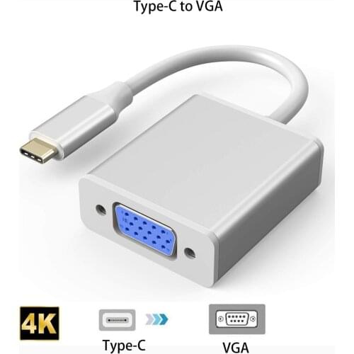 RUISUI 4K USB3.1 USB-C To VGA Adapter Cable 10Gbps 1080P@60HZ VGA Type-C to HDMI Cable 4K@30HZ HDMI for Laptop PC Monitor Tablet