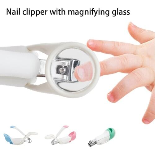 Cute Foldable Baby Nail Clipper With Magnifier Safety Zoom Glass Baby Care Tool For Babies Children and Adults