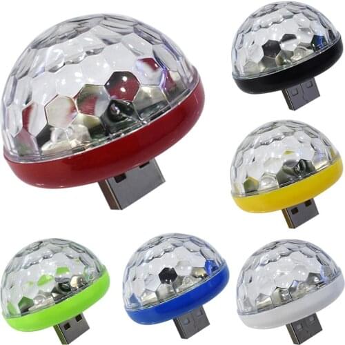 Mini 3 Colors USB Voice Control LED Stage Light Car Home Party Club DJ Lamp Car Interior Accessories