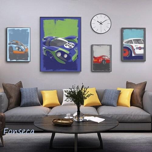 Fashion Retro Cartoon Color Car Modular Picture Modern Nordic Art Print Poster Canvas Painting Living Room Home Decoration