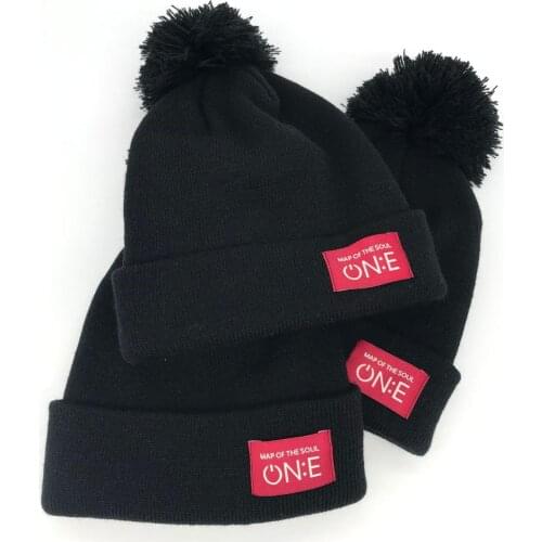 Fashion Black Beanies Knit Hat Unisex Bangtan Boys Map of the Soul ONE Warm kpop Jimin Suga Jungkook Crochet Cap Skullies Gorros