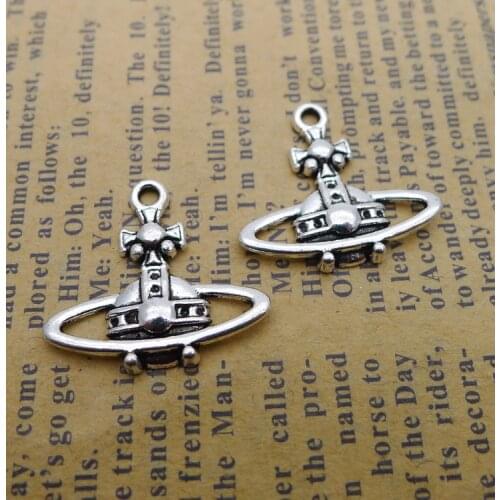 Fashion 20Pcs 19*21mm Antique Silver Plated Alloy Satellite Charms Necklace Pendant Accessories Charms For Diy Jewelry Making