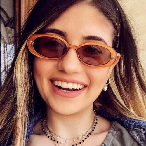 ONEVAN Small Oval Sunglasses Women Luxury Brand Designer Sun Glasses for Men Fashion Retro Oval Glasses Vintage Oculos De Sol