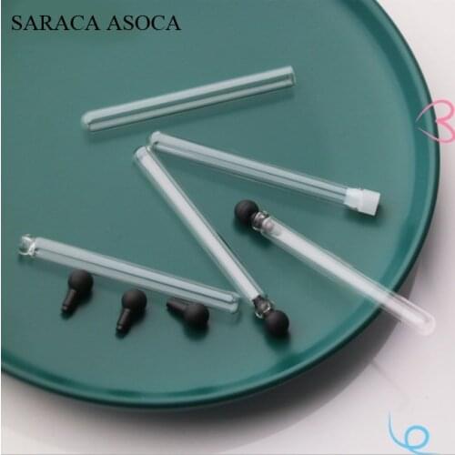 Wholesale 1ml /2ml/3ml Slender Perfume Bottle With Inner Plug Black Round Head Test Tube Bottle Gift Bottle 100Pcs/Lot