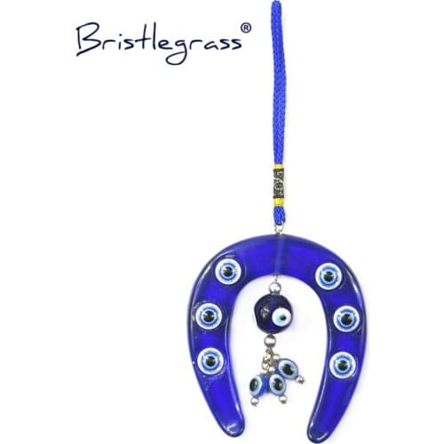 BRISTLEGRASS Turkish Blue Evil Eye Resin Horseshoe Amulets Lucky Charms Wall Hanging Pendants Pendulum Blessing Protection Decor