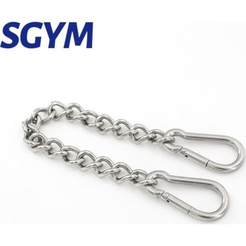 Hanging Chair Chain with Two Carabiners Stainless Steel Hanging for Hammocks Punching Bags Heavy Duty Clip Hook Attachment 95cm