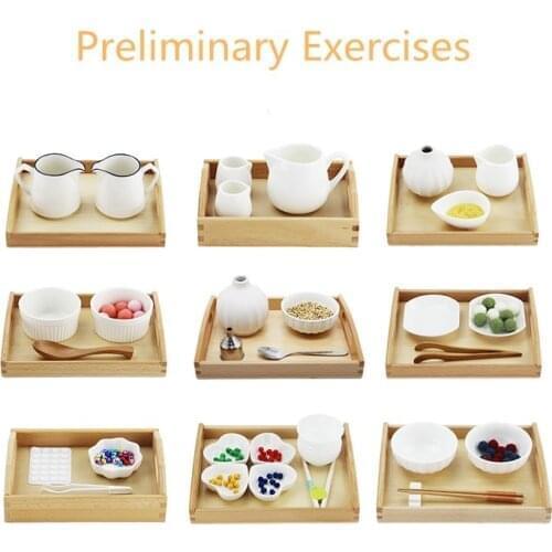 Montessori Practical Materials Preliminary Exercises Pouring/ Spooning/ Clipping Works Early Educational Toy for Kids 2~4.5y