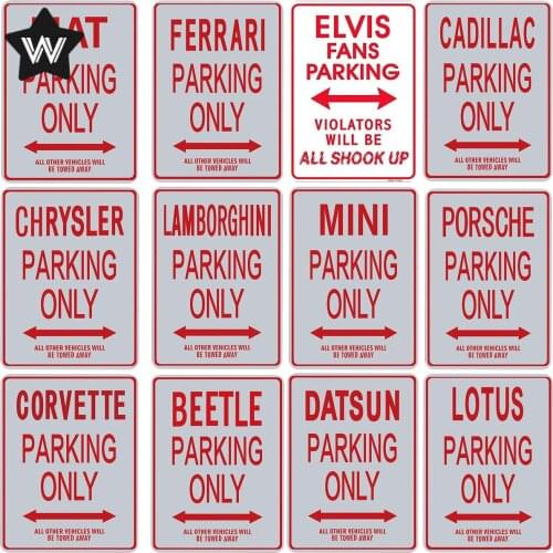 Notice Warning Tin Sign Metal Poster Parking Only Tin Plate Metal Sign Vintage Metal Wall Sticker Retro Style Metal Plaque Decor