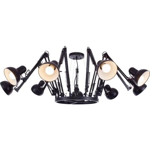 Retro industrial style telescopic iron spider chandelier lamps creative personality office clothing store bar decoration lights