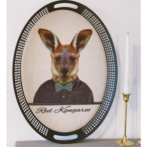 Handmade Vintage Retro Metal Oval Wall Art Decor Trays