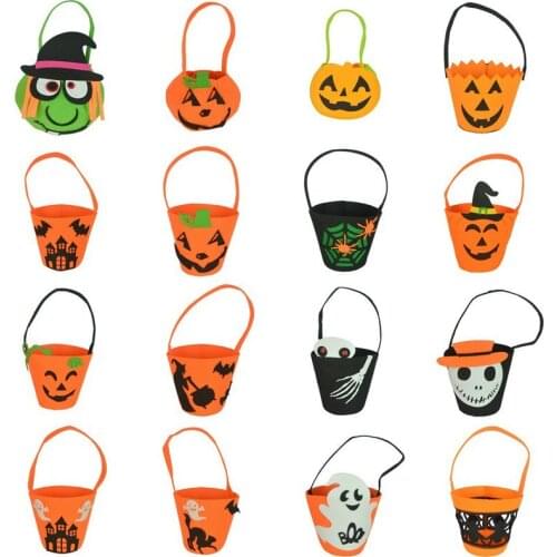 1pc Halloween Handbag Loot Party Kids Pumpkin Trick Or Treat Tote Bags Candy Bag Halloween Candy Storage Bucket Portable Gift