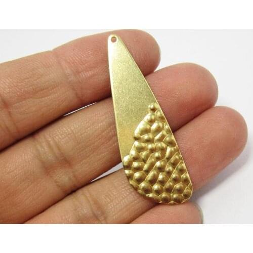 Brass charms 46.5x15mm Wavy Raw brass drop pendant earrings findings R626