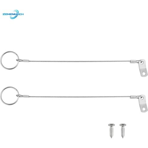 2PCS Boat Accessories Stainless Steel Lanyard Cable Safety Tether Wire for Loss Prevention 1 Loop with Quick Release Ring Marine