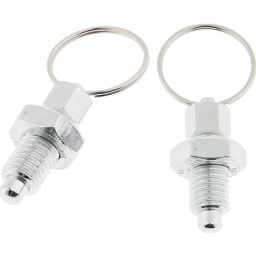 2Pcs Stainless Steel Non Lock-Out Indexing Plunger With Pull Ring M12