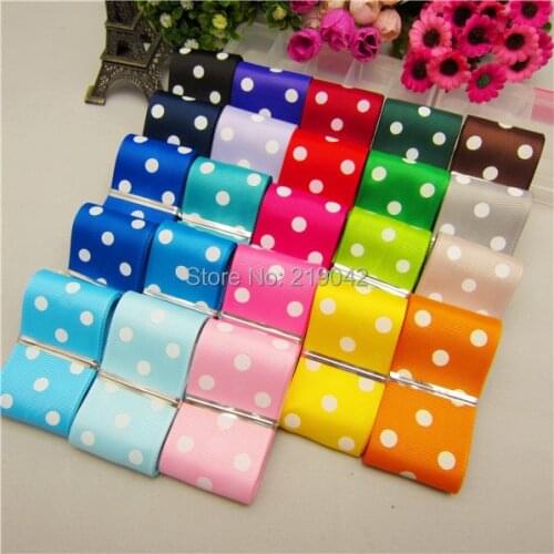 23 style mix,38MM,White Polka Dots Printed Grosgrain Ribbon,Gift packaging, wedding decoration, DIY handmade materials,XP52124
