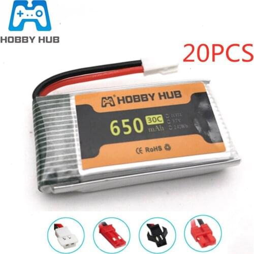 3.7v 650mAh 30C lipo battery For SYMA X5C X5C-1 X5 H5C X5SW 852540 3.7V Lipo Drone Rechargeable Battery xh2.54 plug 20pc
