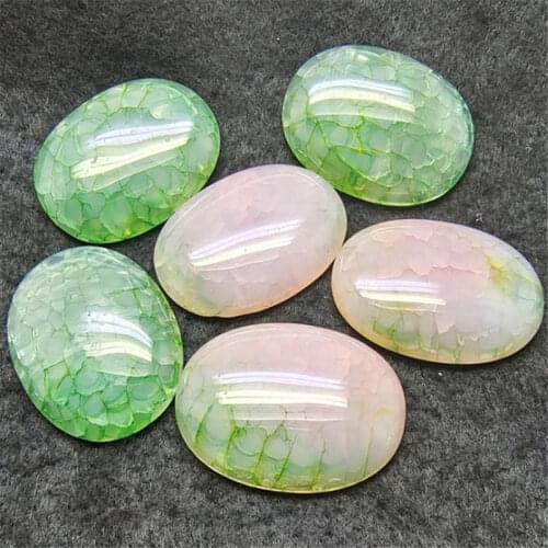 4PCS Nature Blue Crack Stone Cabochons Oval Shape 30X40MM New Arrival For Womens DIY Jewelry Making Findings Hot Colors
