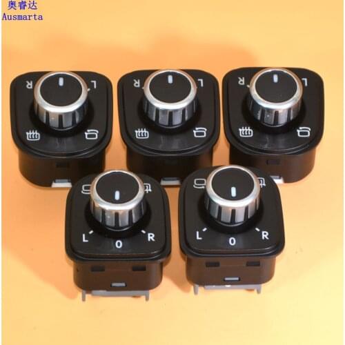 5 Pcs OEM Chrome Side Rear view Mirror Switch NO FOLD FUNCTION for Golf MK6 Passat B6 CC 5ND 959 565 A