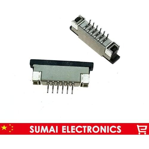 6P FPC FFC connector cable socket 6 pin 1.0mm pitch connector for LCD screen interface,ROHS