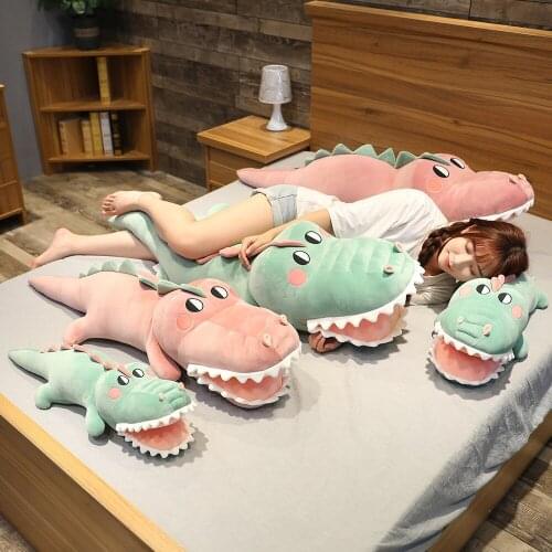 70-130cm Lovely Simulation Crocodile Plush Toys Stuffed Dolls Soft Lifelike Alligator Dolls Animal Pillow Cushion for Kids Gifts