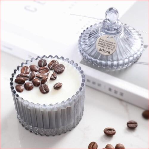 Smokeless Glass Candle Jars Aromatherapy Luxury Tea Soy Candles Romantic With Lid Cera De Soja Para Velas Home Decor DE50LZ