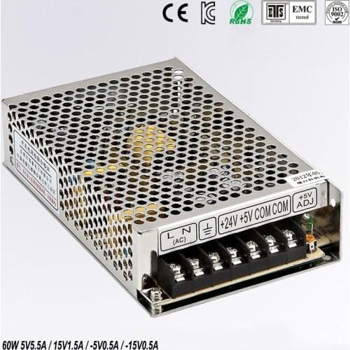 Quad output power supply 60W 5V 15V -5V -15V power suply Q-60C Amultiple output ac/dc power supply