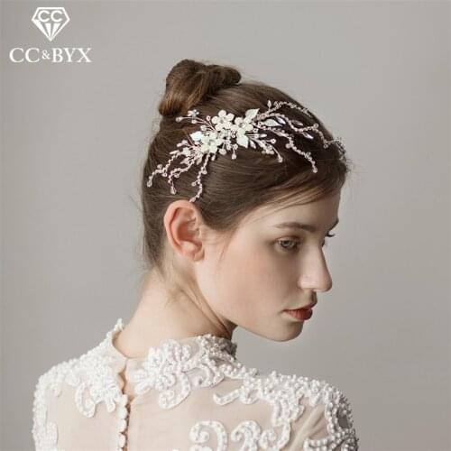 CC wedding jewelry for bridal hair combs crown luxury engagement hair accessories pageant party cubic zircon leaf flower O387