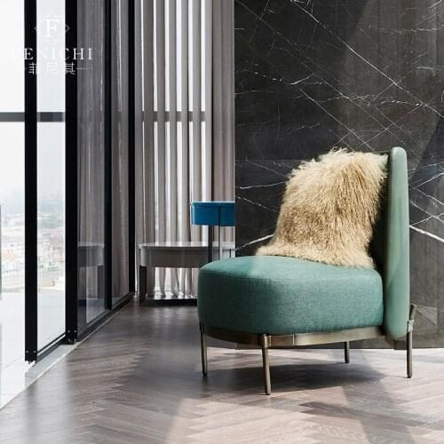 GY Couch Minimalist Fabric Single with Armrest Wingback Chair Light Luxury Balcony Leisure Chair