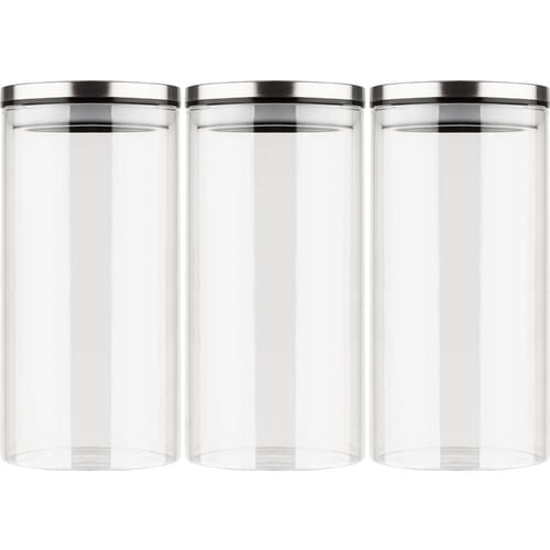 Mama Camilla Triple Set 350 ml Metal Lid Borosilicate Glass Jar Spice Storage Container Vacuum