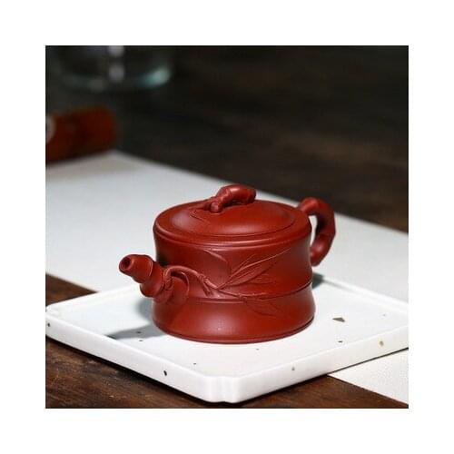 260ml China Yixing tea set undressed ore recommended handmade dahongpao bamboo pot pot teapot tea pu-erh tea chinese tea set