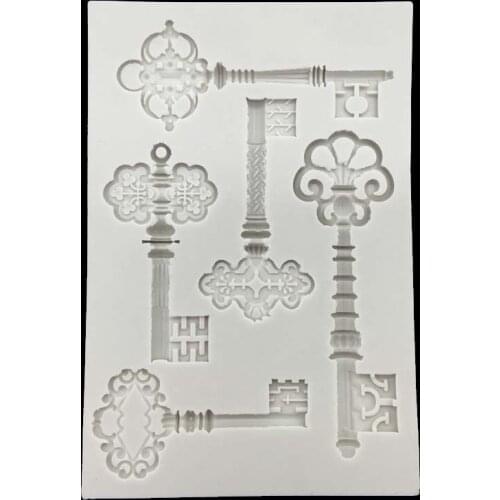 Keys Shapes 100% Platinum Silicone Sugarcraft Mould Set, Fondant Cake Decorating Tools