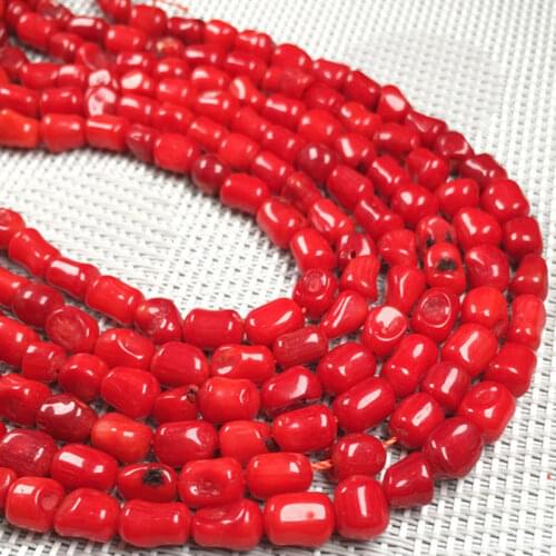Red Coral Freeform Heishi Spacer Beads For Jewelry Making 15" Strand DIY Accessorries Beads For Bracelet Necklace 3x5mm 8x9mm