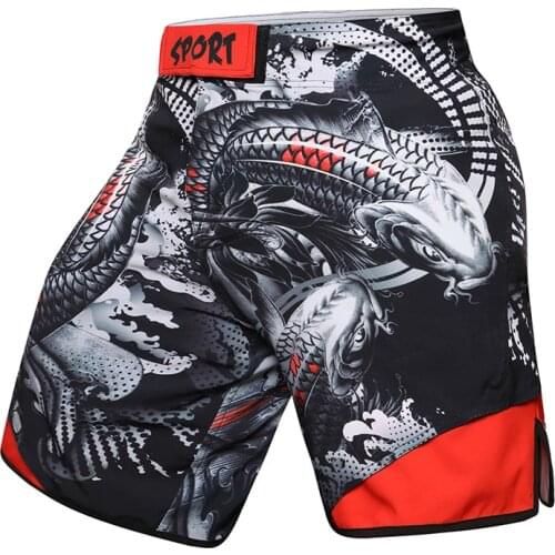MMA Boxing Training Shorts Mens Muay Thai Sanda Fight Kickboxing Short Pants Gym Fitness Workout Trousers Running Sports Shorts