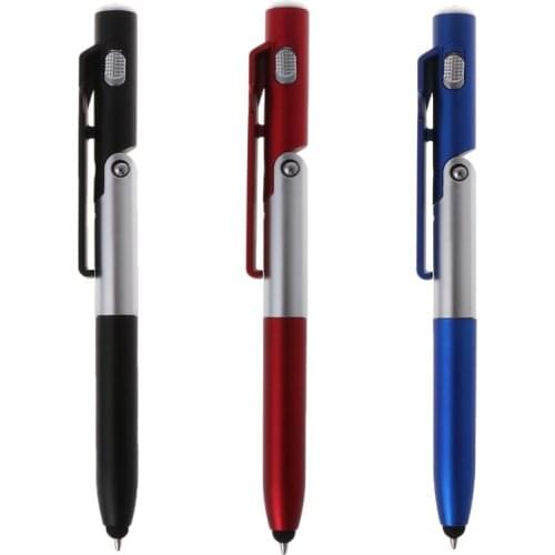 Multifunction 4 In 1 Ballpoint Pen Folding LED Light Mobile Phone Stand Holder School Office Writing Stationery Supplies #723