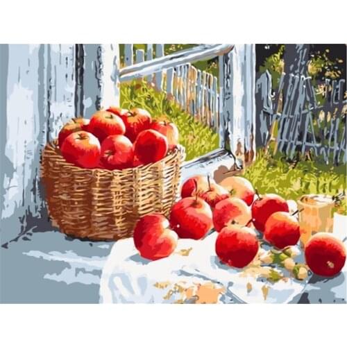 Fruit DIY Cross Stitch 11CT Embroidery Kits Needlework Craft Set Cotton Thread Printed Canvas Home Decoration Wholesale