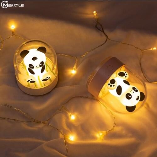 Panda Aromatherapy Night Light USB Rechargeable LED Colorful Atmosphere Lamp Table Lamps for Bedside Lighting Decor Holiday
