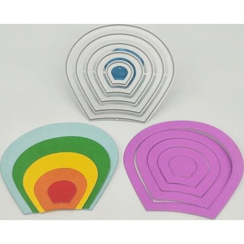 New 5-layer shell-shaped photo frame metal cutting mold decoration DIY scrapbook craft die-cut embossing paper card template