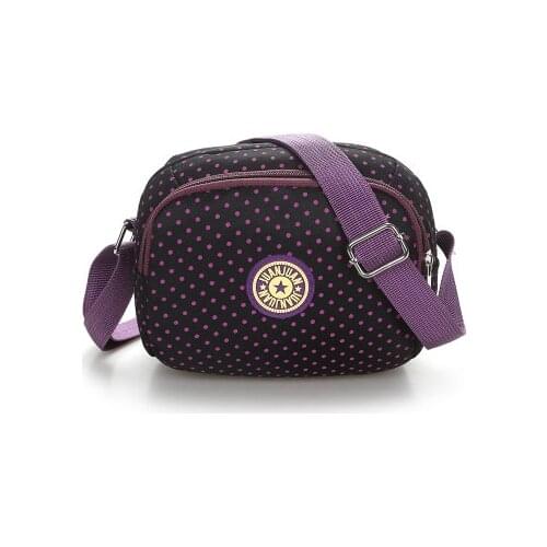 New Fashion Shopping bags!Hot Versatile Women Shoulder&Handbags Top All-match fresh Dot Printing shoulder cross Zipper Carrier